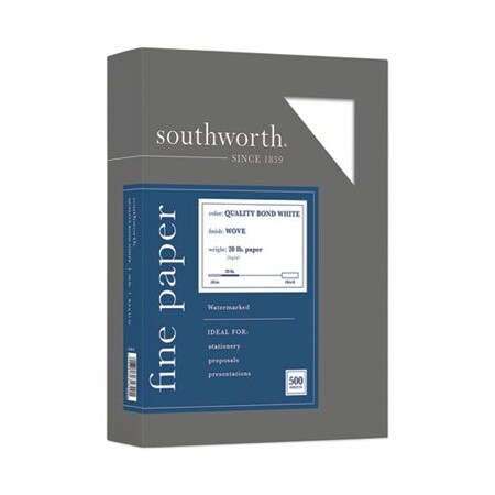 Southworth Southworth, QUALITY BOND BUSINESS PAPER, 95 BRIGHT, 20 LB, 8.5 X 11, WHITE, 500/REAM 3162010